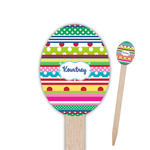 Ribbons Oval Wooden Food Picks (Personalized)