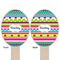 Ribbons Wooden Food Pick - Oval - Double Sided - Front & Back