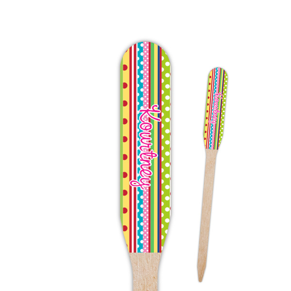 Custom Ribbons Paddle Wooden Food Picks (Personalized)