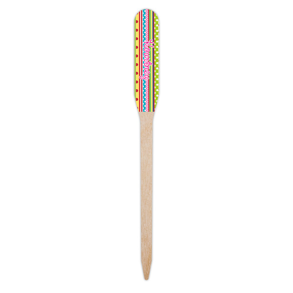 Ribbons Wooden Food Pick - Paddle - Single Pick