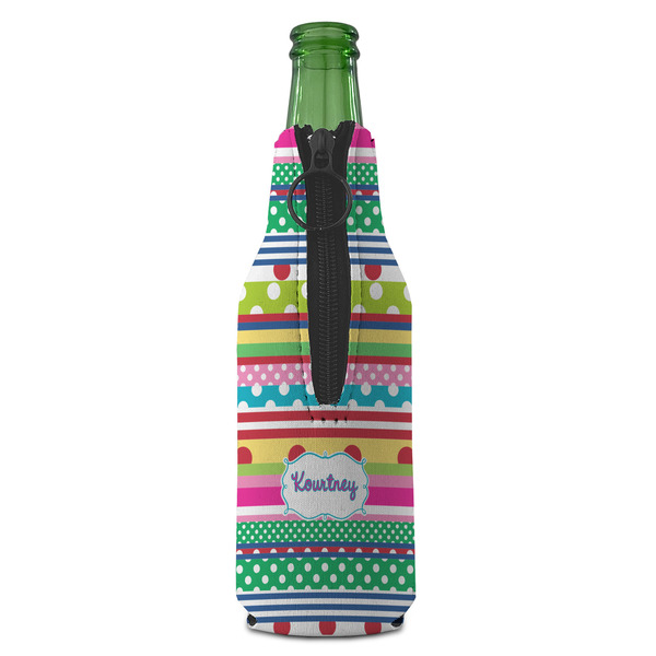 Ribbons Zipper Bottle Cooler - BACK (bottle)