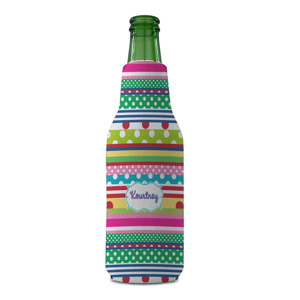 Ribbons Zipper Bottle Cooler - FRONT (bottle)