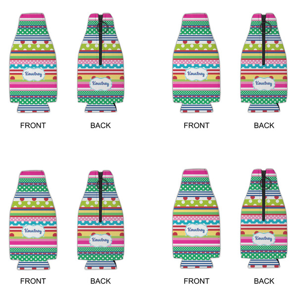 Ribbons Zipper Bottle Cooler - Set of 4 - APPROVAL
