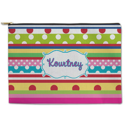 Ribbons Zipper Pouch - Large - 12.5"x8.5" (Personalized)