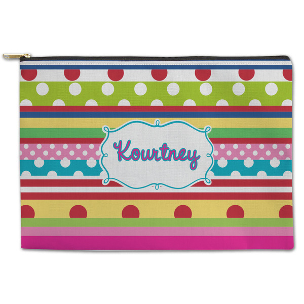 Custom Ribbons Zipper Pouch - Large - 12.5"x8.5" (Personalized)