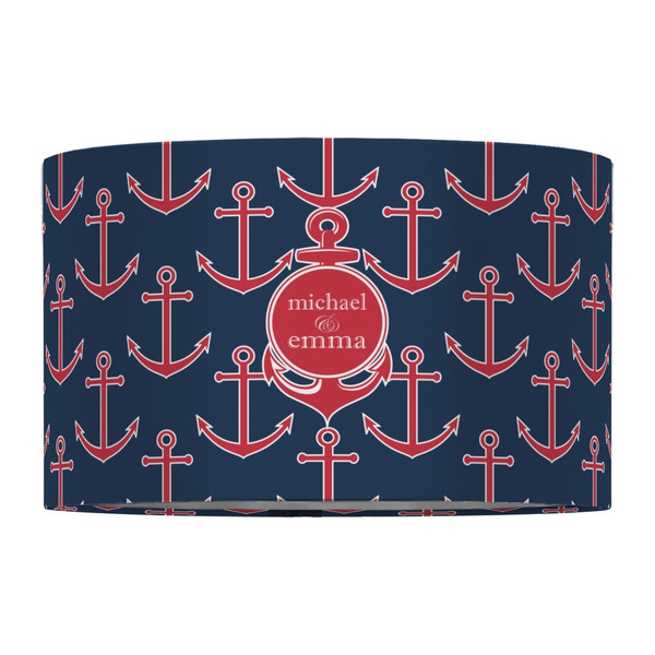 All Anchors 12" Drum Lampshade - FRONT (Fabric)