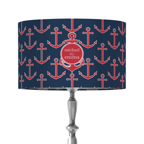 Custom All Anchors 12" Drum Lamp Shade - Fabric (Personalized)
