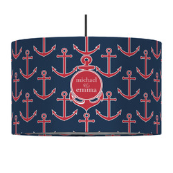 All Anchors 12" Drum Pendant Lamp - Fabric (Personalized)