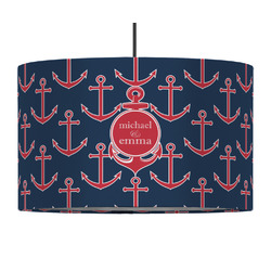 All Anchors 12" Drum Pendant Lamp - Fabric (Personalized)