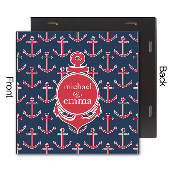 All Anchors 12x12 Wood Print - Front & Back View
