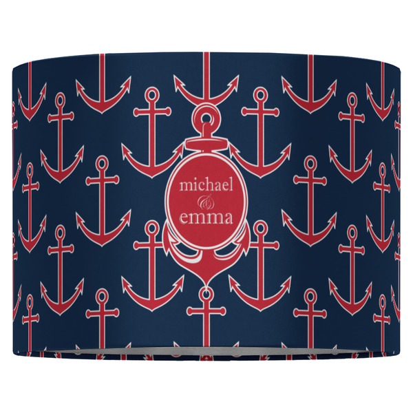 All Anchors 16" Drum Lampshade - FRONT (Fabric)