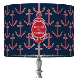 All Anchors 16" Drum Lamp Shade - Fabric (Personalized)