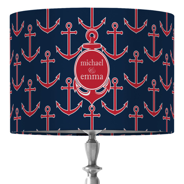 Custom All Anchors 16" Drum Lamp Shade - Fabric (Personalized)