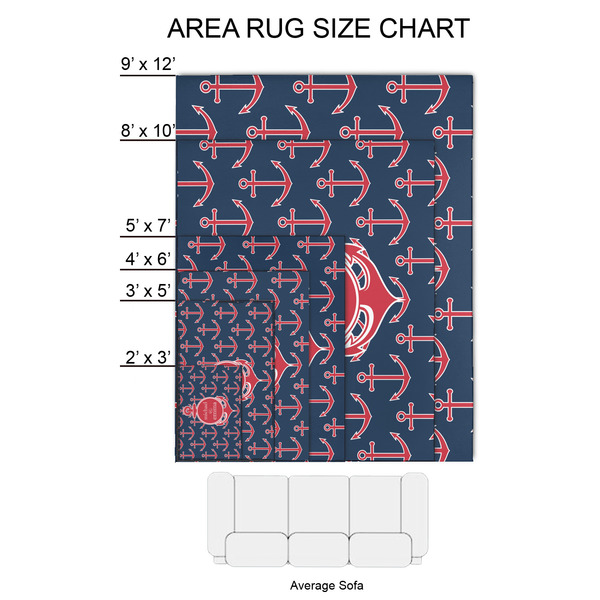 All Anchors 2'x3' Indoor Area Rugs - Size Chart