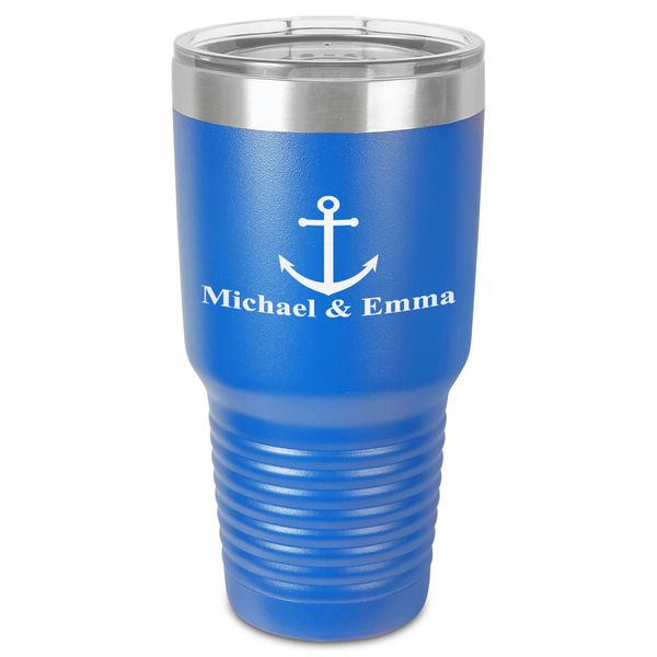 Custom All Anchors 30 oz Stainless Steel Tumbler - Royal Blue - Single-Sided (Personalized)