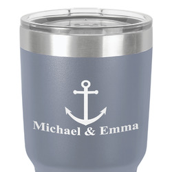 All Anchors 30 oz Stainless Steel Tumbler - Grey - Double-Sided (Personalized)
