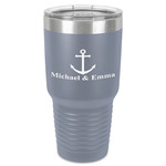 All Anchors 30 oz Stainless Steel Tumbler - Grey - Single-Sided (Personalized)