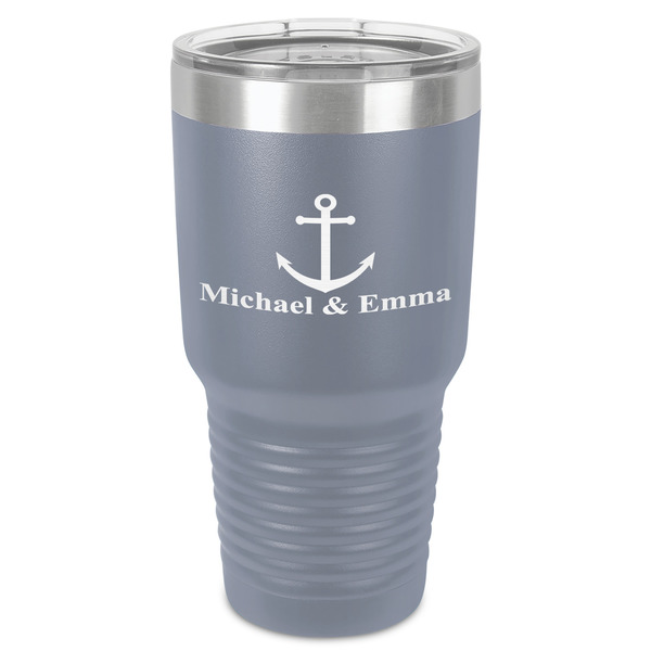 Custom All Anchors 30 oz Stainless Steel Tumbler - Grey - Single-Sided (Personalized)