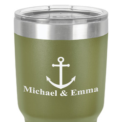 All Anchors 30 oz Stainless Steel Tumbler - Olive - Single-Sided (Personalized)