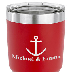 All Anchors 30 oz Stainless Steel Tumbler - Red - Double Sided (Personalized)