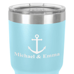 All Anchors 30 oz Stainless Steel Tumbler - Teal - Single-Sided (Personalized)