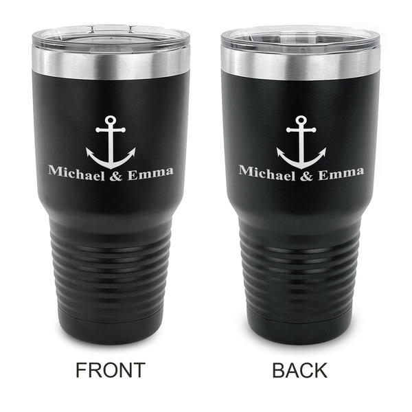 Custom All Anchors 30 oz Stainless Steel Tumbler - Black - Double Sided (Personalized)
