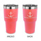 All Anchors 30 oz Stainless Steel Tumbler - Coral - Double Sided (Personalized)