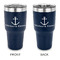 All Anchors 30 oz Stainless Steel Tumbler - Navy - Double Sided (Personalized)
