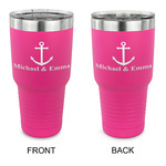 All Anchors 30 oz Stainless Steel Tumbler - Pink - Double Sided (Personalized)