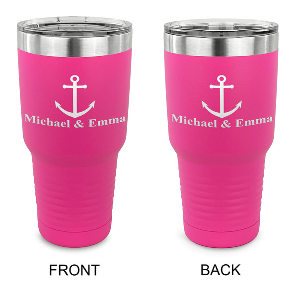Custom All Anchors 30 oz Stainless Steel Tumbler - Pink - Double Sided (Personalized)