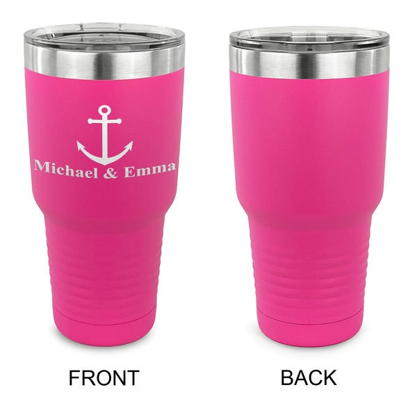 All Anchors 30 oz Stainless Steel Ringneck Tumblers - Pink - Single Sided - APPROVAL