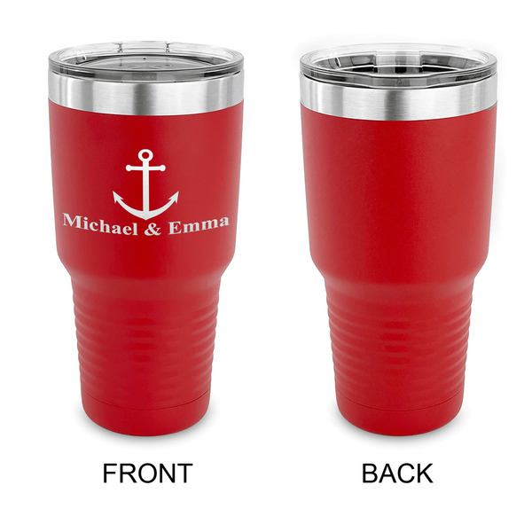 All Anchors 30 oz Stainless Steel Ringneck Tumblers - Red - Single Sided - APPROVAL