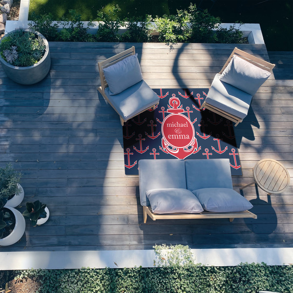 All Anchors 5'x7' Patio Rug - In context