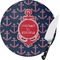 All Anchors Round Glass Cutting Board - Small (Personalized)