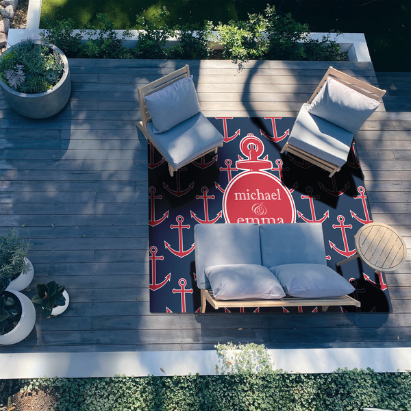All Anchors 8'x10' Patio Rug - In context