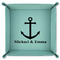 All Anchors 9" x 9" Teal Leatherette Snap Up Tray - FOLDED