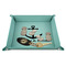 All Anchors 9" x 9" Teal Leatherette Snap Up Tray - STYLED