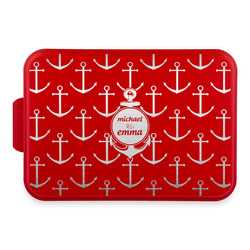 All Anchors Aluminum Baking Pan with Red Lid (Personalized)