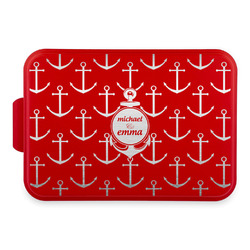 All Anchors Aluminum Baking Pan with Red Lid (Personalized)