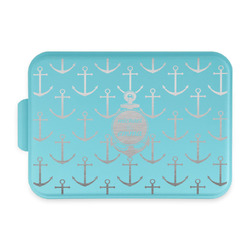 All Anchors Aluminum Baking Pan with Teal Lid (Personalized)
