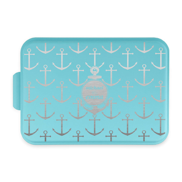 Custom All Anchors Aluminum Baking Pan with Teal Lid (Personalized)