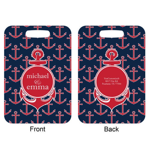 All Anchors Aluminum Luggage Tag (Front + Back)