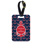 All Anchors Metal Luggage Tag w/ Couple's Names