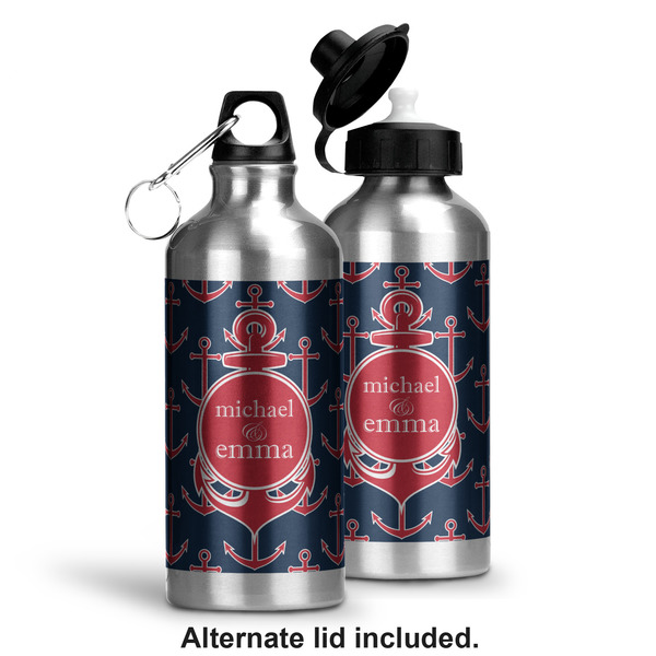 All Anchors Aluminum Water Bottle - Alternate lid options