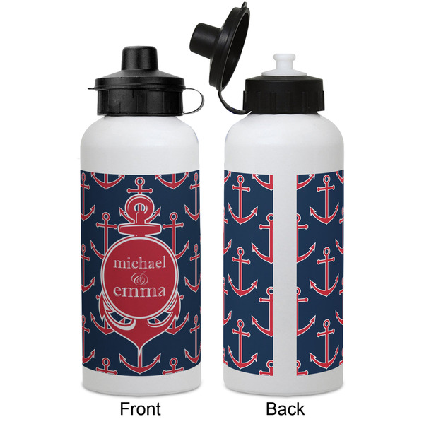 All Anchors Aluminum Water Bottle - White APPROVAL
