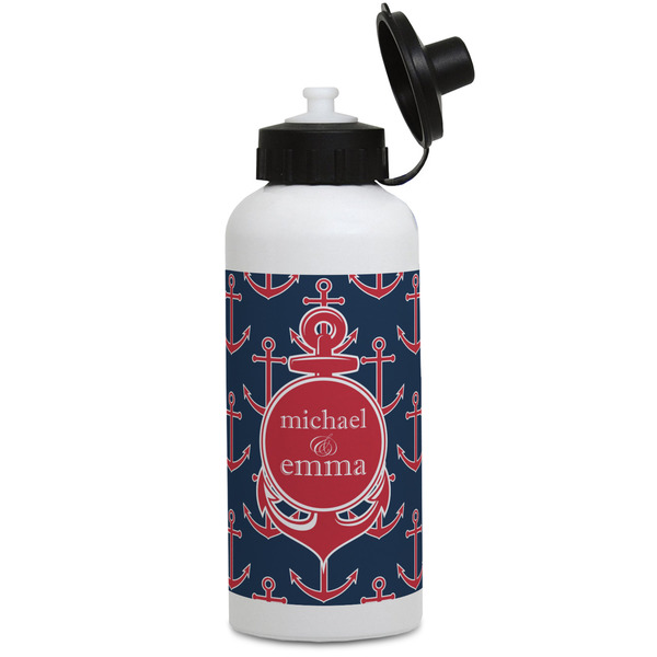 Custom All Anchors Water Bottles - Aluminum - 20 oz - White (Personalized)