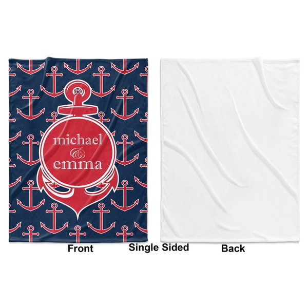 All Anchors Baby Blanket (Single Side - Printed Front, White Back)