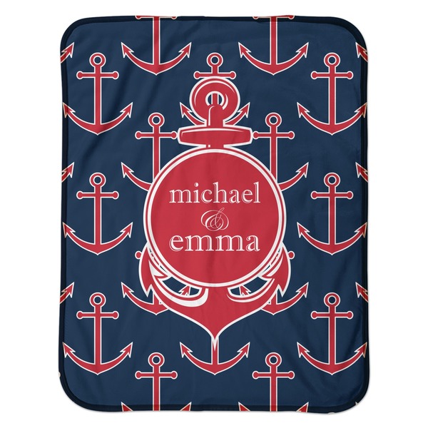 All Anchors Baby Sherpa Blanket - Flat