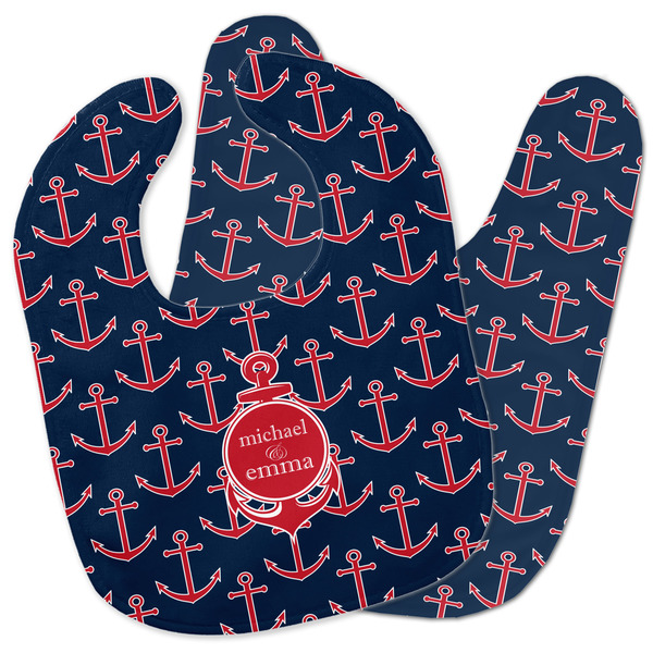 Custom All Anchors Baby Bib w/ Couple's Names