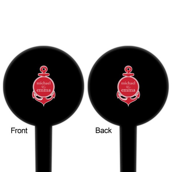All Anchors Black Plastic 4" Food Pick - Round - Double Sided - Front & Back